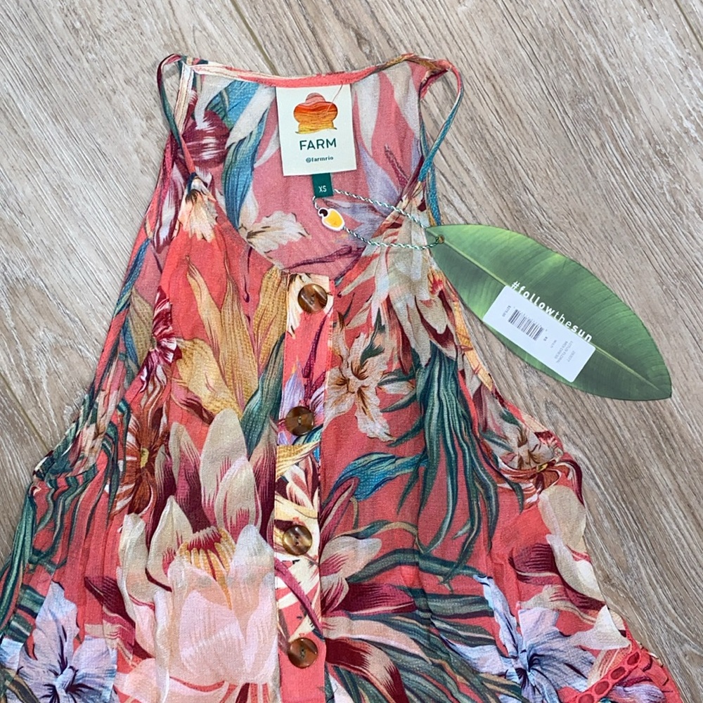 NWT Farm Rio Lotus Floral Midi Dress XS - Picture 2 of 6